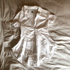 Short sleeve peplum button up